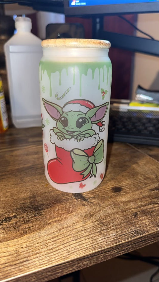 Baby Yoda Glass Cup