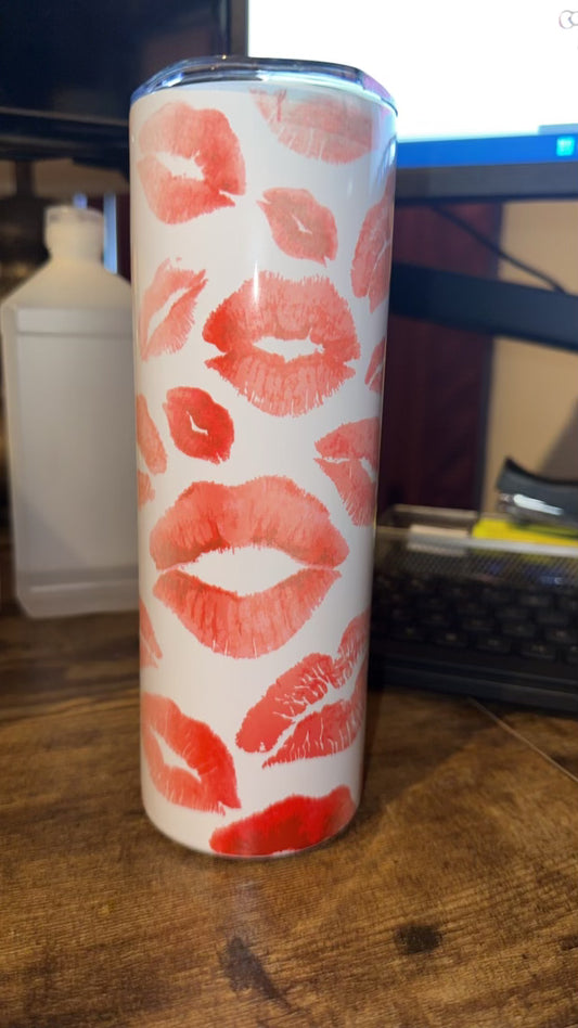 20 oz Valentine Kiss Lips Tumbler